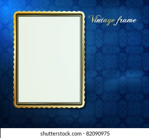 Photo frame on a cloth background