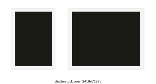 Photo frame on gray background. Template, blank for photo. Vector illustration