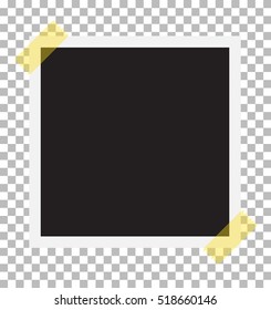 photo frame on sticky tape. Template photo design.