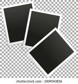 Photo frame on transparent background. Vector illustration. Eps 10