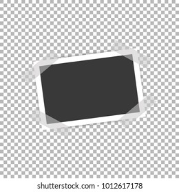 photo frame on a transparent background. Vector illustration.