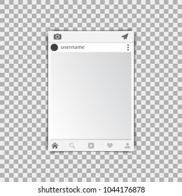 Photo frame on a transparent background. Vector illustration. Photo frame on a transparent background. Vector illustration.