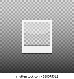Photo frame on transparent background with transparent place for a photo - vector illustration
