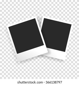 Photo frame on a transparent background with a realistic paper texture and shadow. Can be used to design photo albums, promo, advertising, etc.