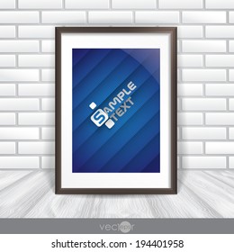 Photo Frame On The Wall. Vector Illustration. Eps 10.