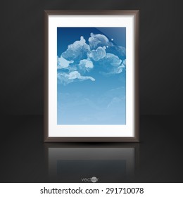 Photo Frame On The Wall. Vector Illustration. Eps 10.