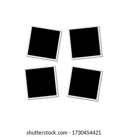 Photo frame on white background with shadow effect. Template, blank.