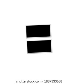 Photo frame on white background with shadow effect. Template, blank.
