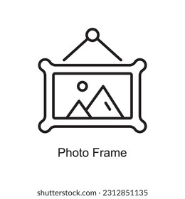 Photo Frame Outline Icon Design illustration. Art and Crafts Symbol on White background EPS 10 File