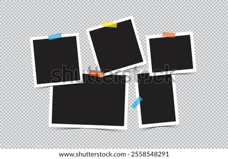 photo frame with a paper clip and colored sticky tape, collage templates, birthday collage, collage art