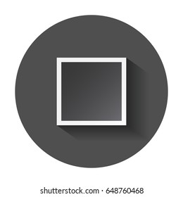 Photo frame for photography and picture. Vector illustration with long shadow.