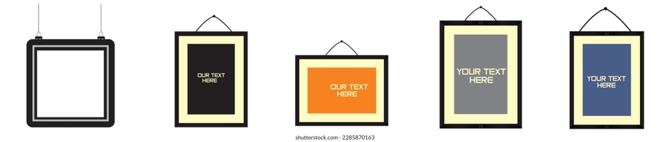 Photo frame. Picture frames set with shadow on white background vector illustration