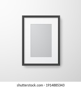 Photo frame for picture, poster or photo. Picture frame mock up. Vector illustration.