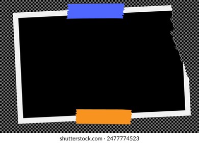 Photo frame for pictures with piece of tape