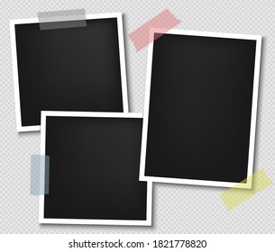 Photo Frame, Realistic paper instant photograph. Template design. Vector