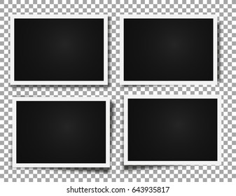 Photo frame realistic photo templates  set with soft shadows 