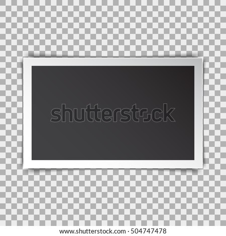 Photo frame retro with shadow on a transparent background