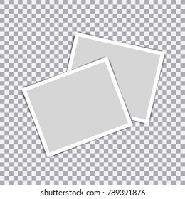 Photo frame retro with shadow. Vector illustration