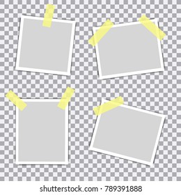 Photo frame retro with shadow. Vector illustration