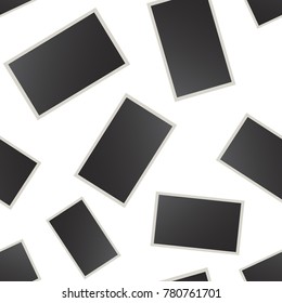 Photo frame seamless pattern background. Business flat vector illustration. Photo frame sign symbol pattern.