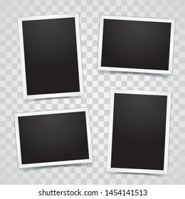 Photo Frame Set Mockup Vector With Transparent Background