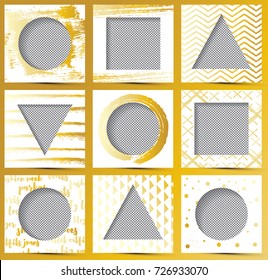 Photo Frame Set with Transparent Background. Empty Template for Blog and Web Page. Vector Illustration. 