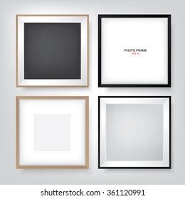 Photo frame set. Vector photo frame background for template design and interior decoration.