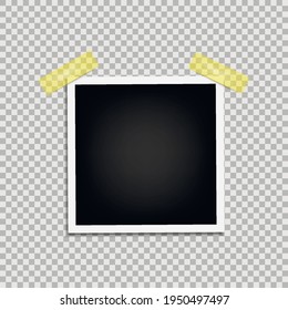 Photo frame with shadow on isolate background with a slope to the right, vector template for your stylish photos or images, EPS10.