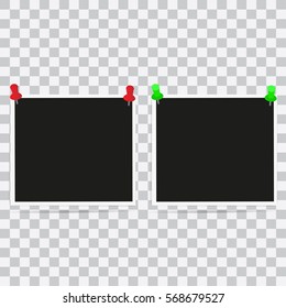 Photo frame with shadow on isolate background, vector template for your stylish photos or images, EPS10