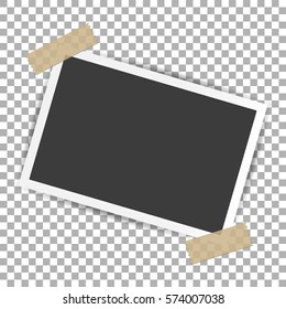 Photo frame with shadow on isolate background, vector template for your stylish photos or images, EPS10