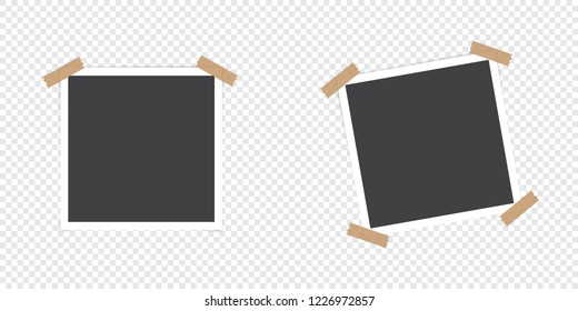 Photo frame with shadow on a transparent background.