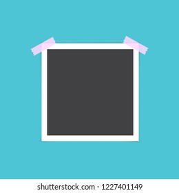 Photo frame with shadow on a transparent background.