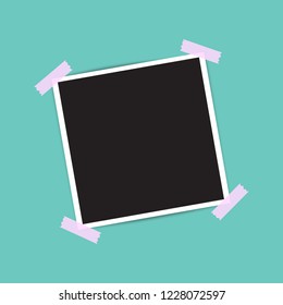 Photo frame with shadow on a transparent background.