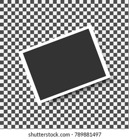 Photo frame with shadow on a transparent background. Vector illustration, eps10
