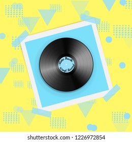 Photo frame with shadow. Vinyl Record. Vector.