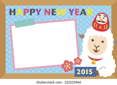 Photo frame , Sheep and Daruma