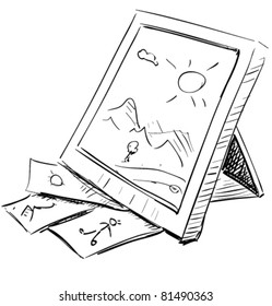 Photo Frame Sketch Illustration