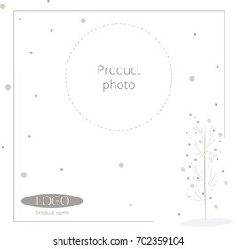 photo frame with snow and tree