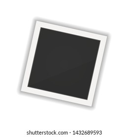 photo frame. Square frame template with shadows isolated on white background. Vector illustration