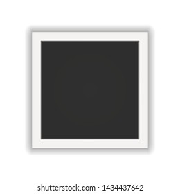 photo frame. Square frame template with shadows isolated on white background. Vector illustration