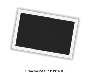 photo frame. Square frame template with shadows isolated on white background. Vector illustration