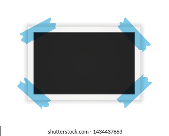 photo frame. Square frame template with shadows isolated on white background. Vector illustration