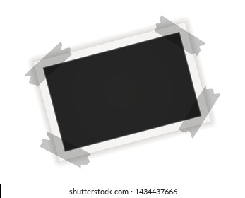 photo frame. Square frame template with shadows isolated on white background. Vector illustration