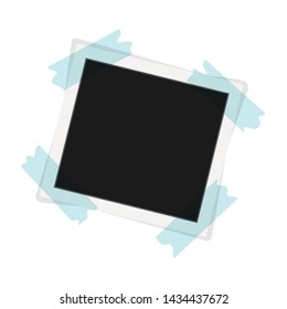 photo frame. Square frame template with shadows isolated on white background. Vector illustration