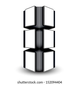 Photo frame stand display image in white space 3d illustration 