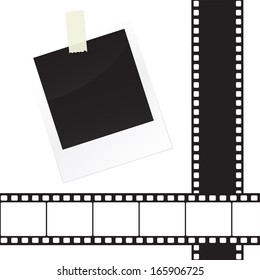 Photo frame sticker with tape and film strip frame set