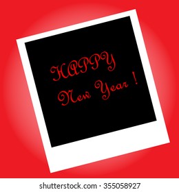 Photo frame in style of snapshot photography. Card for congratulations on new year. vector illustration