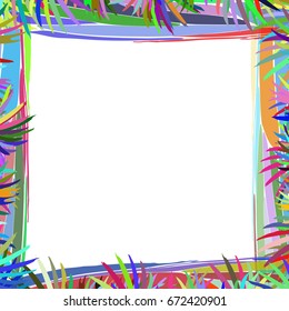 Photo frame summer. Vector illustration for your design. Mosaic elements multicolored abstract elements. Square sheet orientation