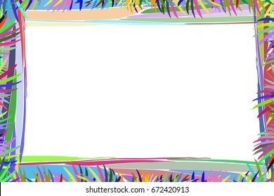 Photo frame summer. Vector illustration for your design. Mosaic elements multicolored abstract elements. Horizontal sheet orientation