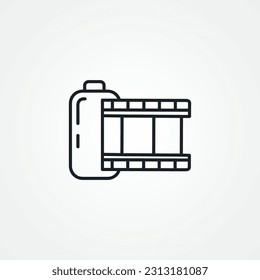 Photo frame tape line icon. Photo tape outline icon.